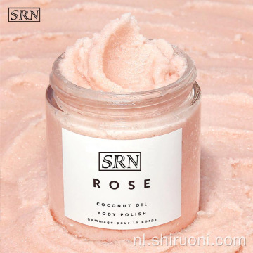 Natuurlijke kokosolie hydratatie Rose exfoliërende bodyscrub